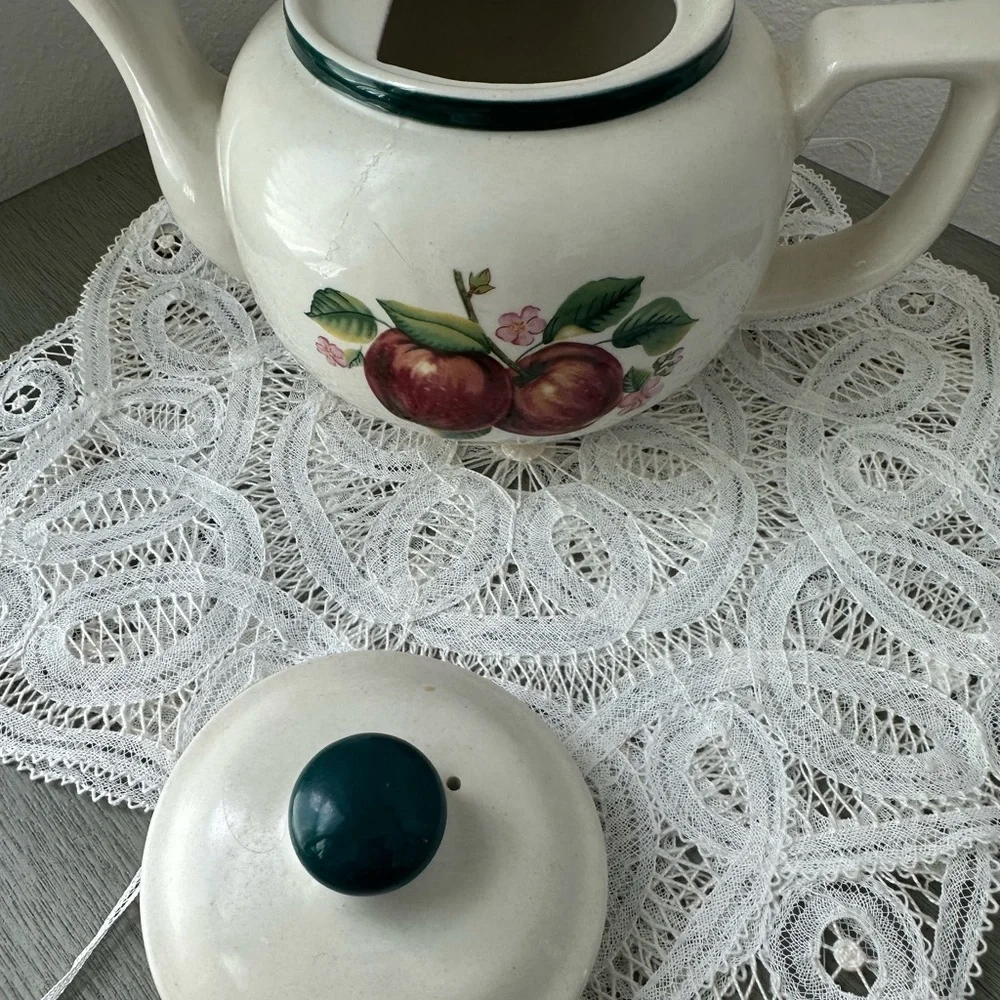 Vintage apple teapot cottagecore country farmhouse apple kitchen